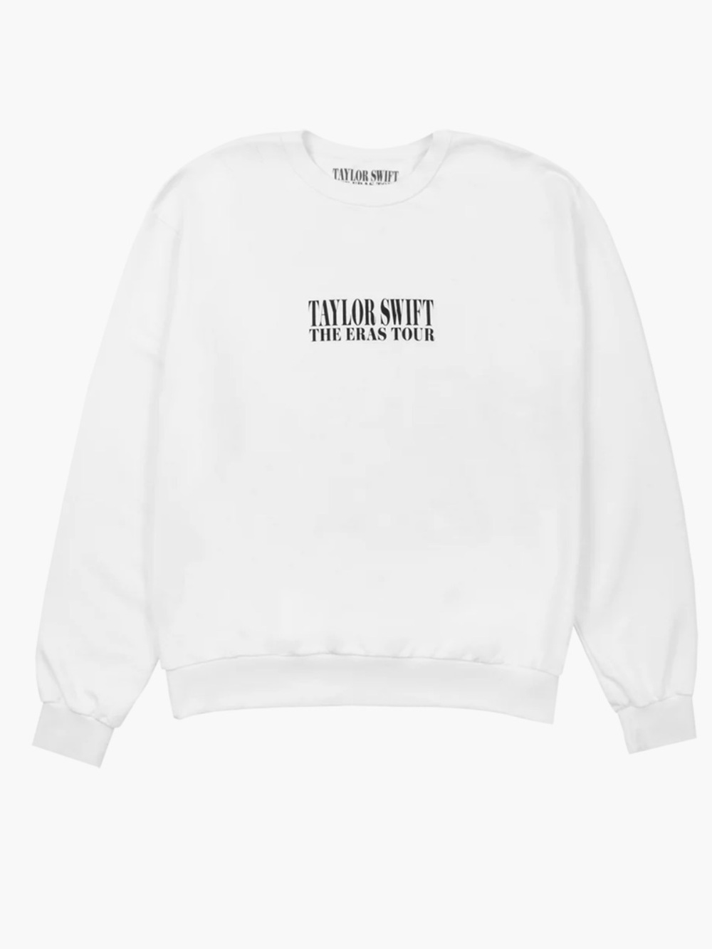Taylor Swift White Crewneck Sweatshirt with 'The Eras Tour' Logo
